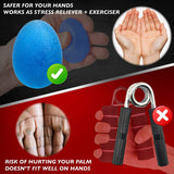 Stress Ball Finger Grip Strengthening - Set of 5 Egg Squeeze Balls with Soft Medium Firm Exercise Balls Hand Therapy