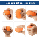 Stress Ball Finger Grip Strengthening - Set of 5 Egg Squeeze Balls with Soft Medium Firm Exercise Balls Hand Therapy