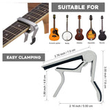 Quick Change Guitar Capo Acoustic Clip Guitar Clamp Fret Electric Silver