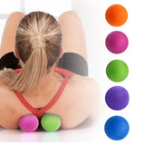 Lacrosse Body Massage Ball - Set of 2 Single & Double Peanut Balls For Myofascial Release Therapy Muscle Relief Yoga Exercise