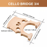 Cello Uncut Maple Wood Fitted Bridge 3/4