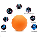 Single Lacrosse Ball Body Massage Ball - Set of 3 Myofascial Release Muscle Relief Yoga Gym Fitness Exercise Ball