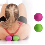 Single Lacrosse Ball Body Massage Ball - Set of 2 Myofascial Release Muscle Relief Yoga Gym Fitness Exercise Ball