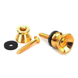 Guitar Strap Locks Button Gold Metal End Pin Screw Acoustic Classical