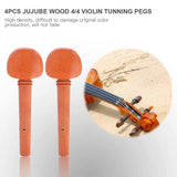 Violin Tuning Pegs with Predrilled Hole Set of 4 Jujube Wood for 4/4