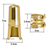 Saxophone Alto Mouthpiece Kit with Cap and Ligature Gold Metal